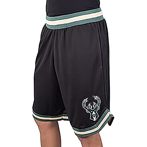 Ultra Game NBA Milwaukee Bucks Mens Woven Basketball Shorts, Team Color, Small