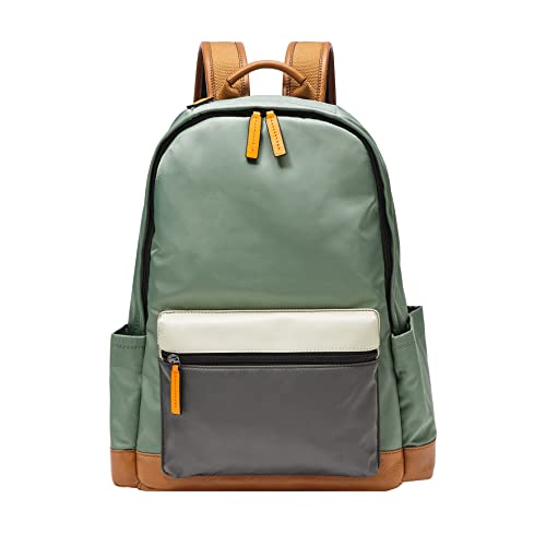 Fossil Unisex Buckner Fabric Backpack with Travel Strap Bag, Color: Sage (Model: MBG9586343)