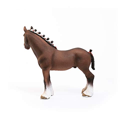 Schleich Farm World, Farm Animal Horse Toys for Kids, Clydesdale Gelding Toy Figurine, Ages 3+