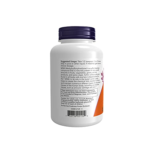 NOW Supplements, MSM (Methylsulfonylmethane) Powder, Supports Healthy Cartilage*, Joint Health*, 8-Ounce
