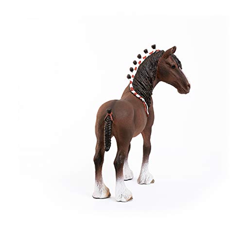 Schleich Farm World, Farm Animal Horse Toys for Kids, Clydesdale Gelding Toy Figurine, Ages 3+
