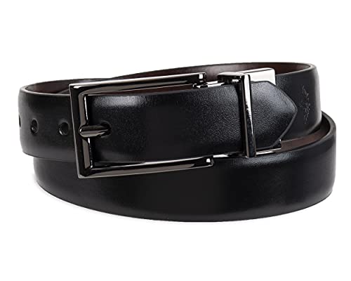 Dockers Boys' Reversible Casual Belts, Black/Brown Dress, Small