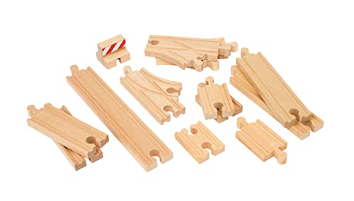 BRIO World - 33394 Starter Track Pack | 13Piece Wooden Train Tracks for Kids Ages 3 and Up