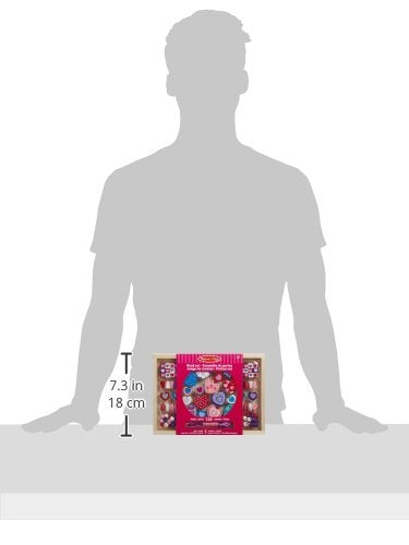 Melissa and Doug Created by Me! Heart Beads Wooden Bead Kit, 120+ Beads and 5 Cords for Jewelry-Making