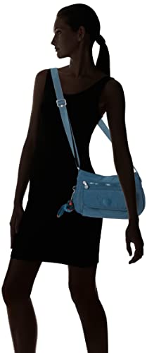Kipling Women's Syro Crossbody, Organize Accessories, Surprisingly Spacious, Adjustable Strap, Nylon Bag, Night Teal Tonal