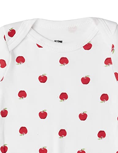 Hudson Baby Unisex Baby Cotton Long-Sleeve Bodysuits Apple, 6-9 Months