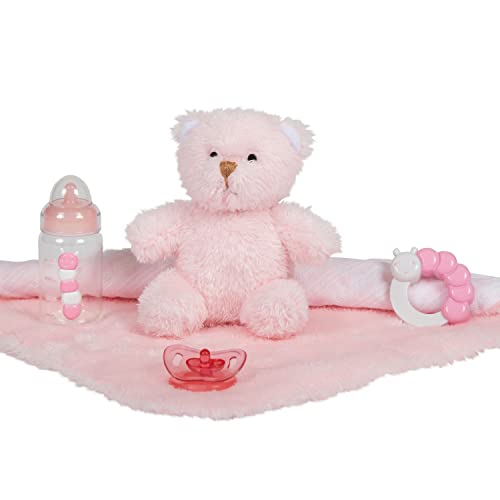 JC Toys La Newborn All-Vinyl-Anatomically Correct Real Girl 15' Baby Doll in White and Deluxe Accessories, Designed by Berenguer, Pink