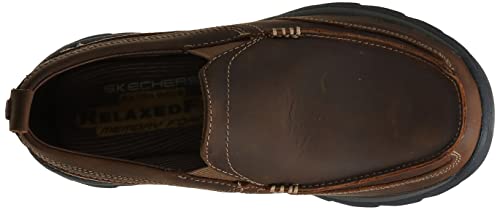 Skechers mens Superior Gains Loafer, Dark Brown, 12 X-Wide US
