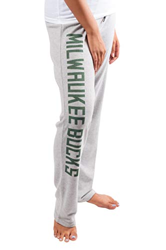 Ultra Game NBA Milwaukee Bucks Womens Sleepwear Super Soft Hacci Pajama Loungewear Pants, Heather Gray, Large