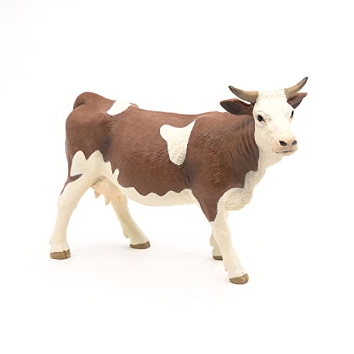 Papo -Hand-Painted - Figurine -Farmyard Friends -Simmental Cow -51133 - Collectible - for Children - Suitable for Boys and Girls - from 3 Years Old