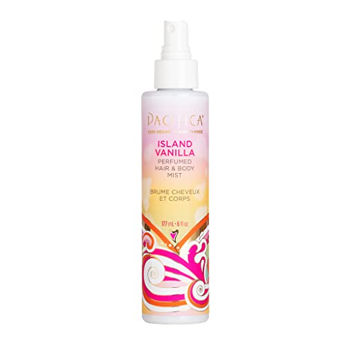 Pacifica Beauty, Island Vanilla Hair Perfume and Body Mist, Best Warm Vanilla Scent, Natural + Essential Oils, Alcohol Free, 100% Vegan and Cruelty Free, Clean Fragrance