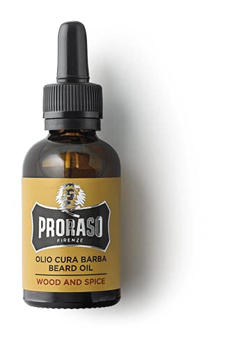 Proraso Beard Oil for Men to Tame, Smooth and Condition Beard Hair - Wood and Spice, 1 Fl Oz (Pack of 1)