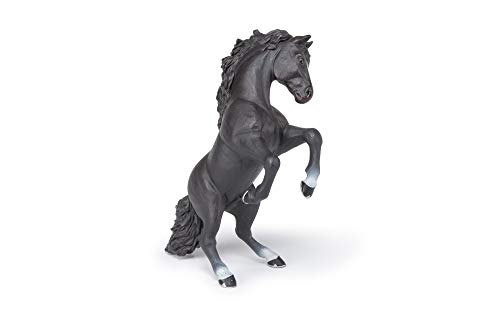 Papo - Hand-Painted - Figurine - Horses,Foals and Ponies - Black Reared Up Horse Figure-51522 - Collectible - for Children - Suitable for Boys and Girls - from 3 Years Old