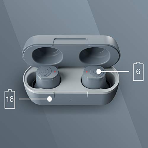 Skullcandy Jib True Wireless Earbud with Microphone / 22 Hour Battery Life / Use with iPhone and Android / Best for Gym, and Gaming / Bluetooth Earbud Headphones - Grey