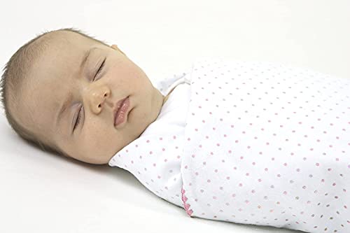 SwaddleDesigns Large Receiving Blanket, Ultimate Swaddle for Baby Boys, Girls, Softest US Cotton Flannel, Best Shower Gift, MADE in USA, Pastel Pink Polka Dots, Mom’s Choice Winner