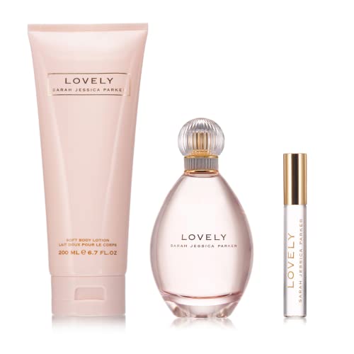 Lovely by SJP - Women's Perfume and Body Care Gift Set - Includes Eau De Parfum, Rollerball, and Soft Lotion in Iconic Lovely Fragrance - 3 pc