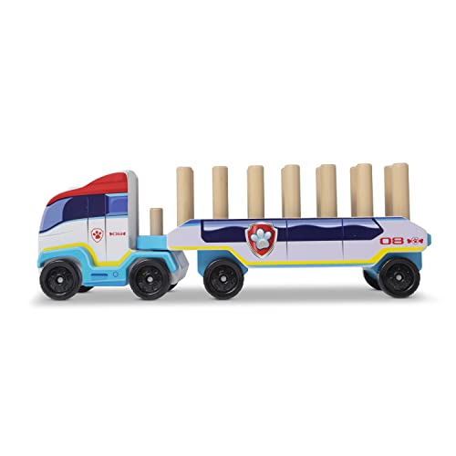 Melissa and Doug PAW Patrol Wooden ABC Block Truck (33 Pieces) - Sort And Stack Toys, Alphabet Blocks For Toddlers, Vehicle Toys For Kids Ages 3+