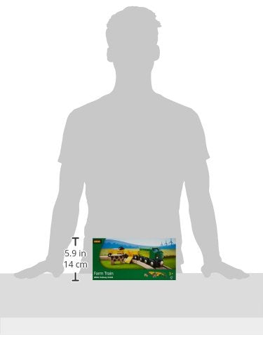 Brio World 33404 - Farm Train - 5 Piece Wooden Toy Train Set for Kids Age 3 and Up