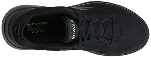Skechers mens Gowalk 5 Qualify - Athletic Mesh Lace Up Performance Walking Shoe Sneaker, Black, 11 US