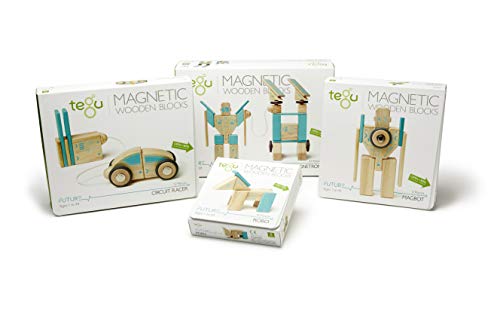 Tegu Magbot Magnetic Wooden Block Set, 1-99 years old, 9 pieces
