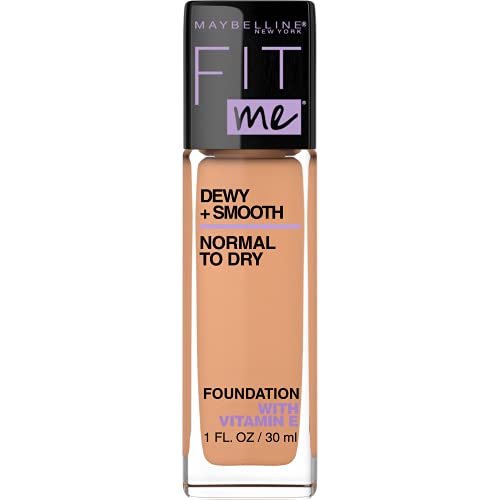 Maybelline Fit Me Dewy + Smooth SPF 18 Liquid Foundation Makeup, Classic Beige, 1 Count