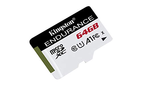 Kingston High Endurance 64GB MicroSD SDXC Flash Memory Card High Performance, 1080P, Full HD, Up to 95MB/S Read, (SDCE/64GB)