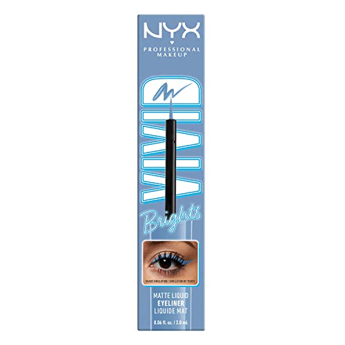 NYX PROFESSIONAL MAKEUP Vivid Brights Liquid Liner, Smear-Resistant Eyeliner with Precise Tip - Cobalt Crush
