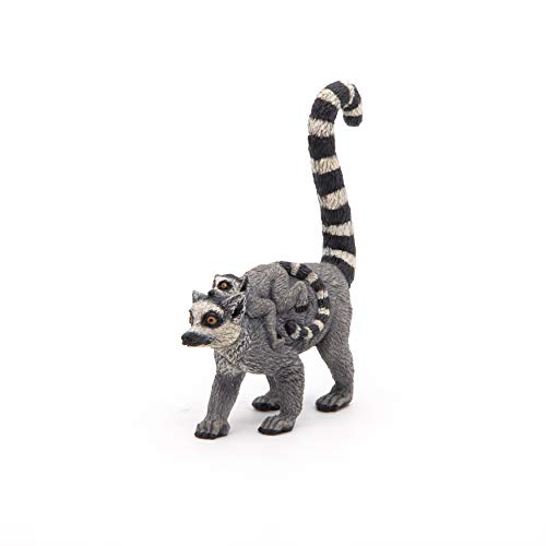 Papo -Hand-Painted - Figurine -Wild Animal Kingdom - Lemur and Baby -50173 -Collectible - for Children - Suitable for Boys and Girls- from 3 Years Old