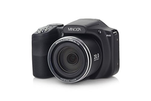 Minolta 20 Mega Pixels High Wi-Fi Digital Camera with 35x Optical Zoom, 1080p HD Video and 3' LCD, Black (MN35Z-BK)