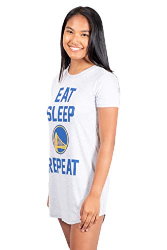 Ultra Game NBA Golden State Warriors Womens Super Soft Sleepwear Pajama Loungewear Tee Shirt Nightgown, Heather Gray, Medium