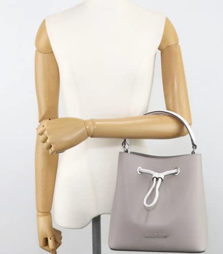 Michael Kors Suri Medium Bucket Leather Shoulder Bag Messenger (Bright White)