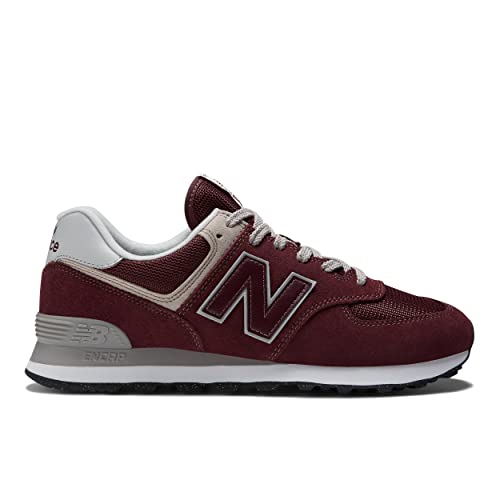 New Balance Men's 574 Core Sneaker, Burgundy/White, 8.5