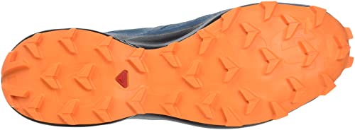 Salomon Speedcross 5 Gore-TEX Trail Running Shoes for Men, Mallard Blue/Wrought Iron/Vibrant Orange, 12.5