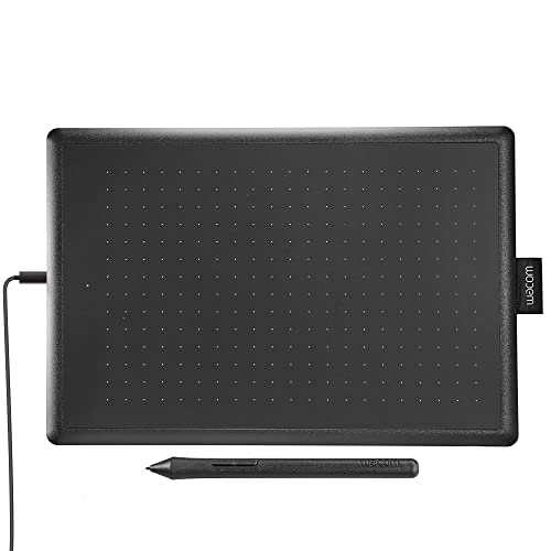 One by Wacom Medium Graphics Drawing Tablet, Portable and Versatile for Students and Creators,10.9 x 7.4 inches, Ergonomic 2048 Pressure Sensitive Pen, Compatible with Chromebook, Mac and Windows