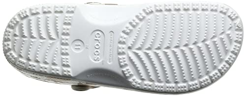 Crocs Unisex-Adult Classic Camo Clogs, White/Camo, 10 Men/12 Women