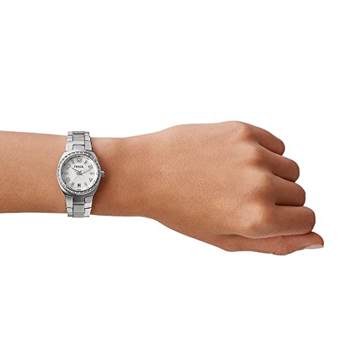 Fossil Women's Serena Quartz Stainless Steel Three-Hand Watch, Color: Silver Glitz (Model: AM4141)