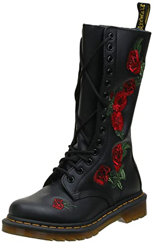 Dr. Martens womens 1914 Vonda Combat Boot, Black Softy T, 5 US