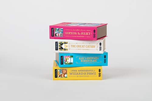 Mudpuppy Alice’s Adventures in Whiskerland Bookish Cats Puzzle, 100 Pieces, 10.75” x 13.5” – Jigsaw Puzzle for Ages 6 and Up, Features an Adorable Cat Portrait of Alice with Foil Embellishments