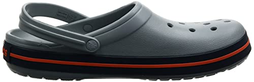 Crocs unisex adult Men's and Women's Crocband Clog, Light Grey/Navy, 13 Women 11 Men US