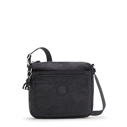 Kipling womens WomenÂ’s Sebastian Bag, Super Light, Durable Messenger Bag, Nylon Shoulder Crossbody Bag, Black Noir, 9 L x 8.5 H 1.75 D US
