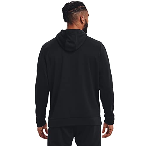 Under Armour Mens Big Logo ArmourFleece Hoodie , (001) Black / Black / Pitch Gray , Small