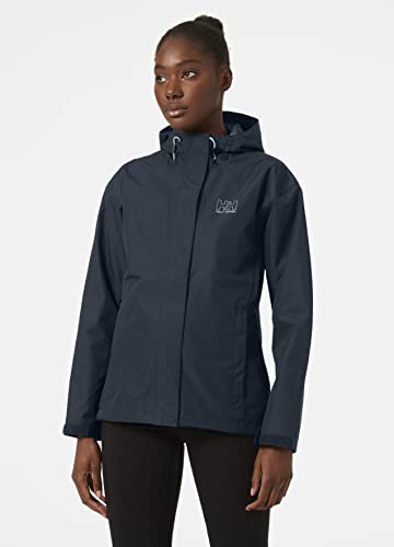Helly Hansen Women's Seven J Waterproof Windproof Breathable Rain Coat Jacket, 598 Navy, Large