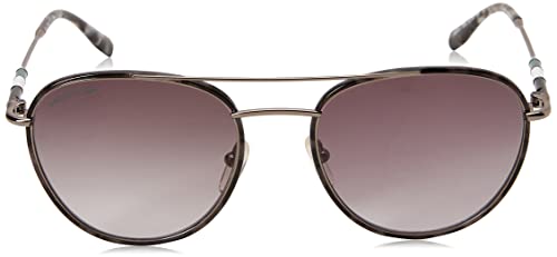 Lacoste Men's L102SND Oval Sunglasses, Gunmetal/Grey, 51 mm