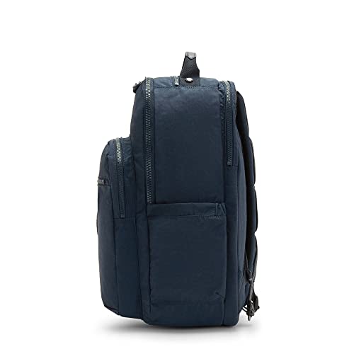 Kipling Women's Seoul Extra Large 17” Device Backpack, Durable, Roomy with Padded Shoulder Straps, School Bag, True Blue Tonal 2, 13.5' L x 18.25' H x 7.75' D