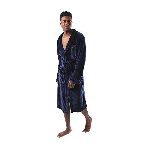 Ultra Game -NBA Utah Jazz Mens Lounge Bath Robe, Team Color, 1SIZE
