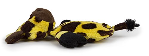 Hear Doggy Chew Guard Flats Toy, Giraffe, Yellow/Brown Ultrasonic Silent Squeaker Dog Toy, Large