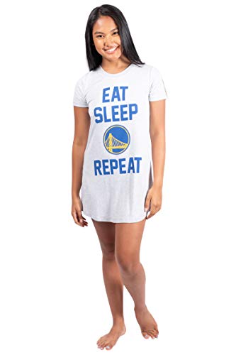 Ultra Game NBA Golden State Warriors Womens Super Soft Sleepwear Pajama Loungewear Tee Shirt Nightgown, Heather Gray, Medium