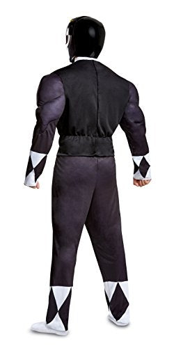 Disguise Men's Black Ranger Classic Muscle Adult Costume, L/XL (42-46)