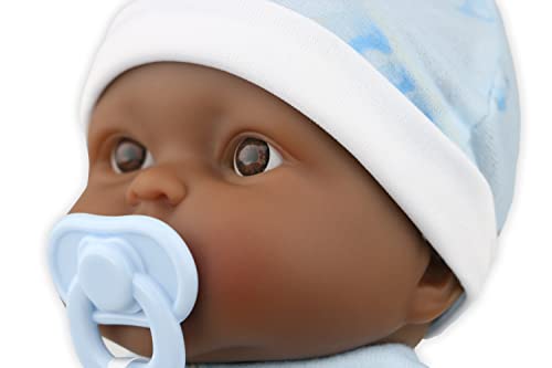 JC Toys Twins 13' Realistic Soft Body Baby Dolls Berenguer Boutique | Twins Gift Set with Removable Outfits and Accessories | Pink and Blue | African American | Ages 2+