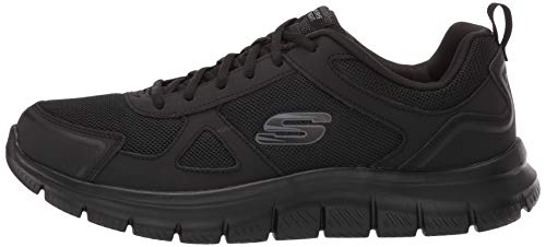 Skechers mens Track Scloric Oxford, Black/Black, 10 US